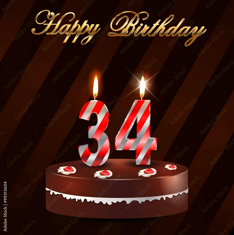34 Года день рождения. Открытка для мужчины