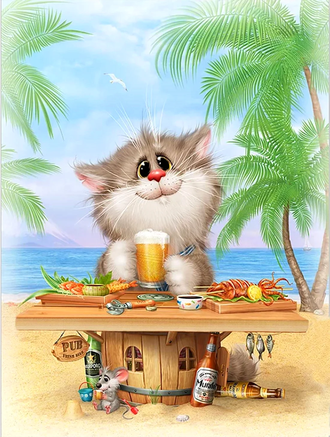 Алексей Долотов художник коты открытка