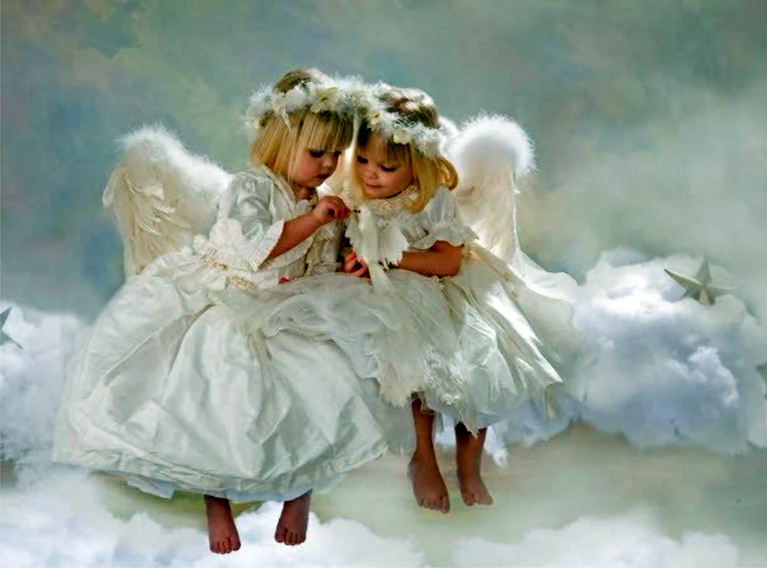 Ангелочки. Открытка для детей