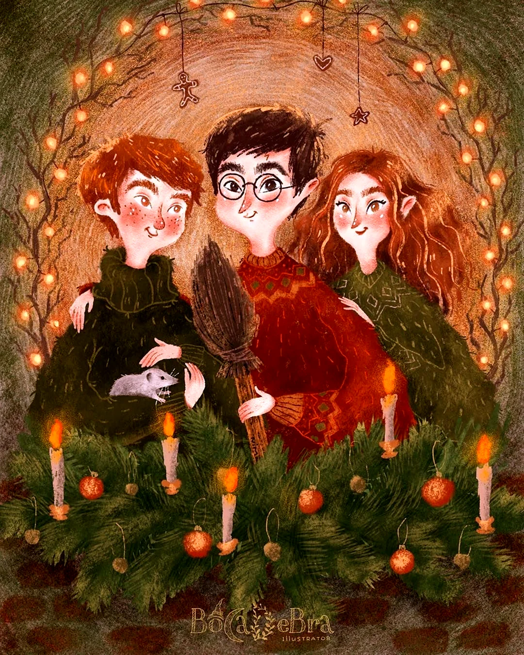 Bocadebra иллюстрации Гарри Поттер открытка