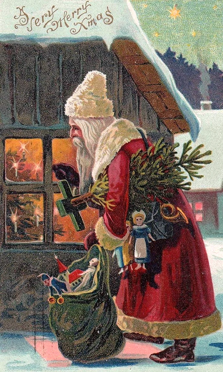 Дед Мороз 19 век открытка
