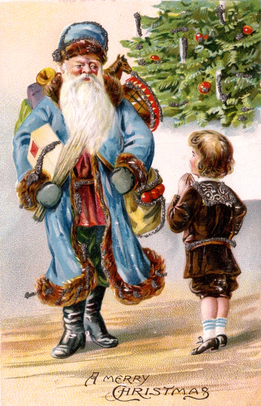 Дед Мороз дореволюционные открытки открытка