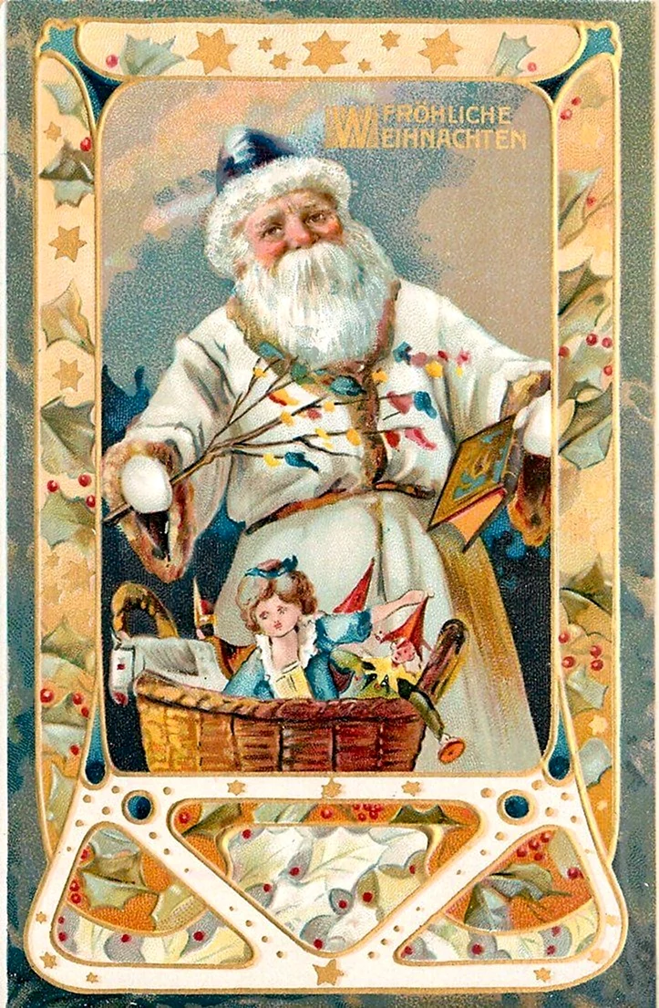 Дед Мороз старинные открытки открытка