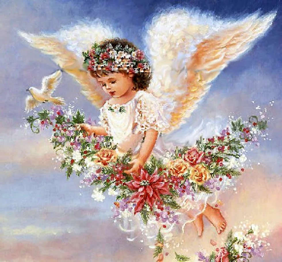 Дона Гельсингер картины ангелочки. Открытка для женщины