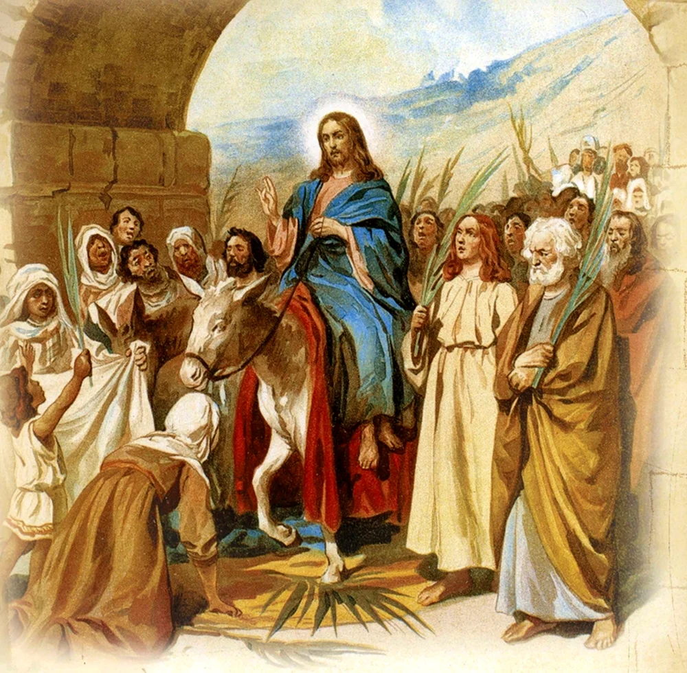 Джотто вход Господень в Иерусалим открытка