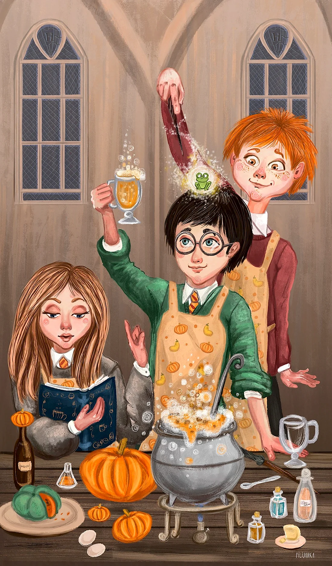 Гарри Поттер мультфильм открытка