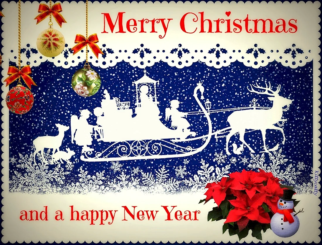 Happy Christmas открытка открытка