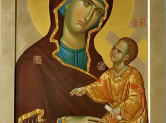 Икона Богородицы Виленская Одигитрия. Открытка, картинка с поздравлением, с праздником