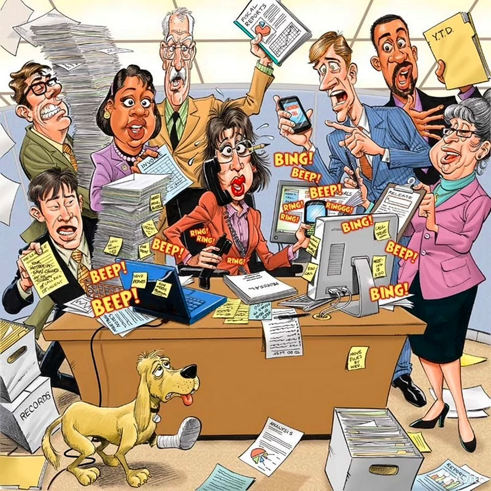 Карикатуры на офисных работников открытка