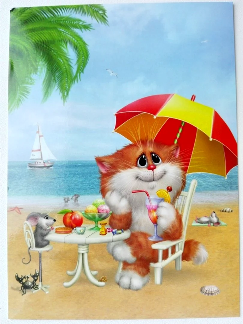 Картины Алексея Долотова коты открытка