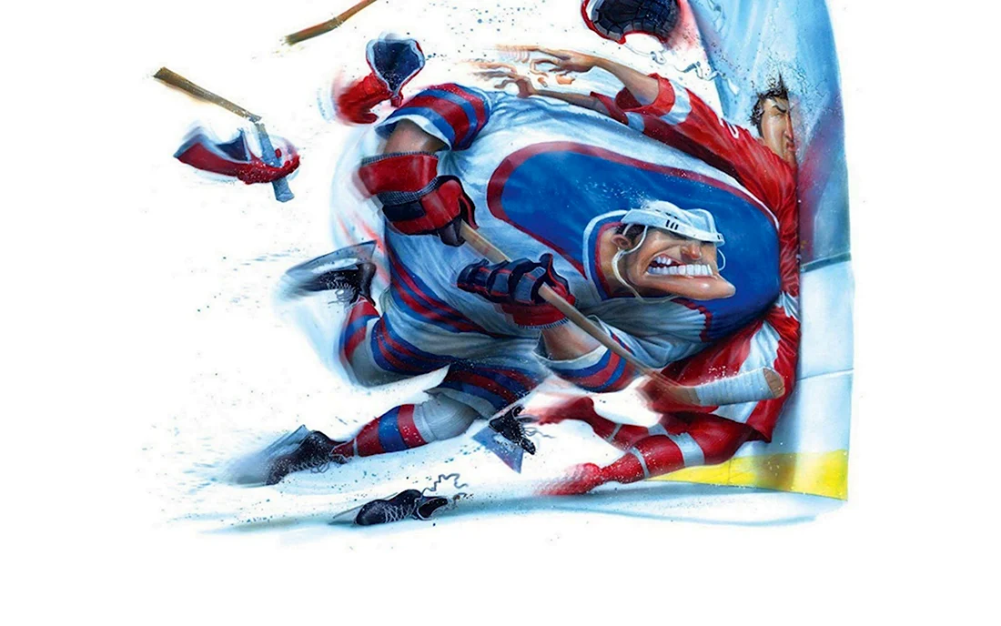 Хоккей карикатура открытка