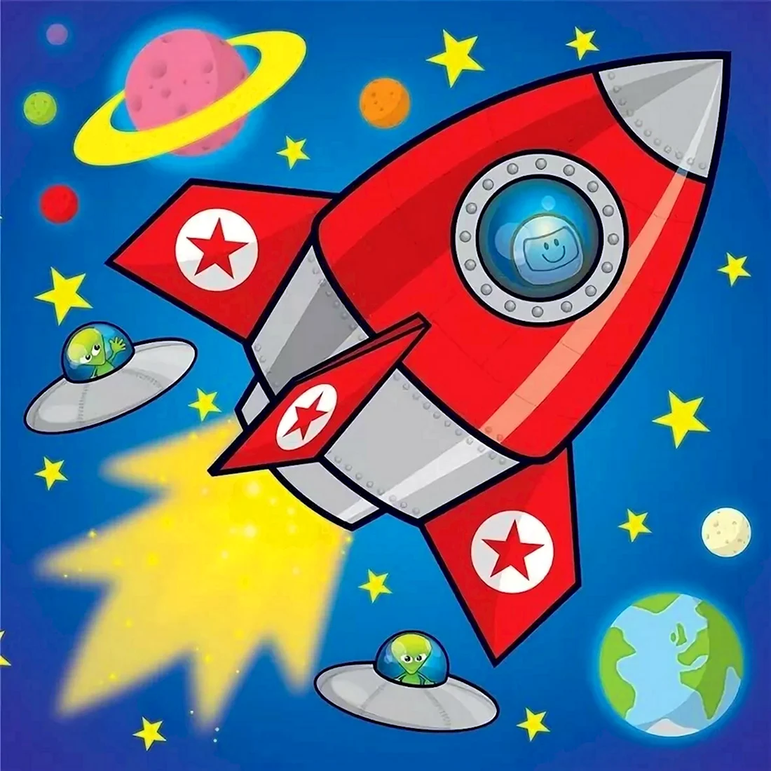 Космос для дошкольников открытка