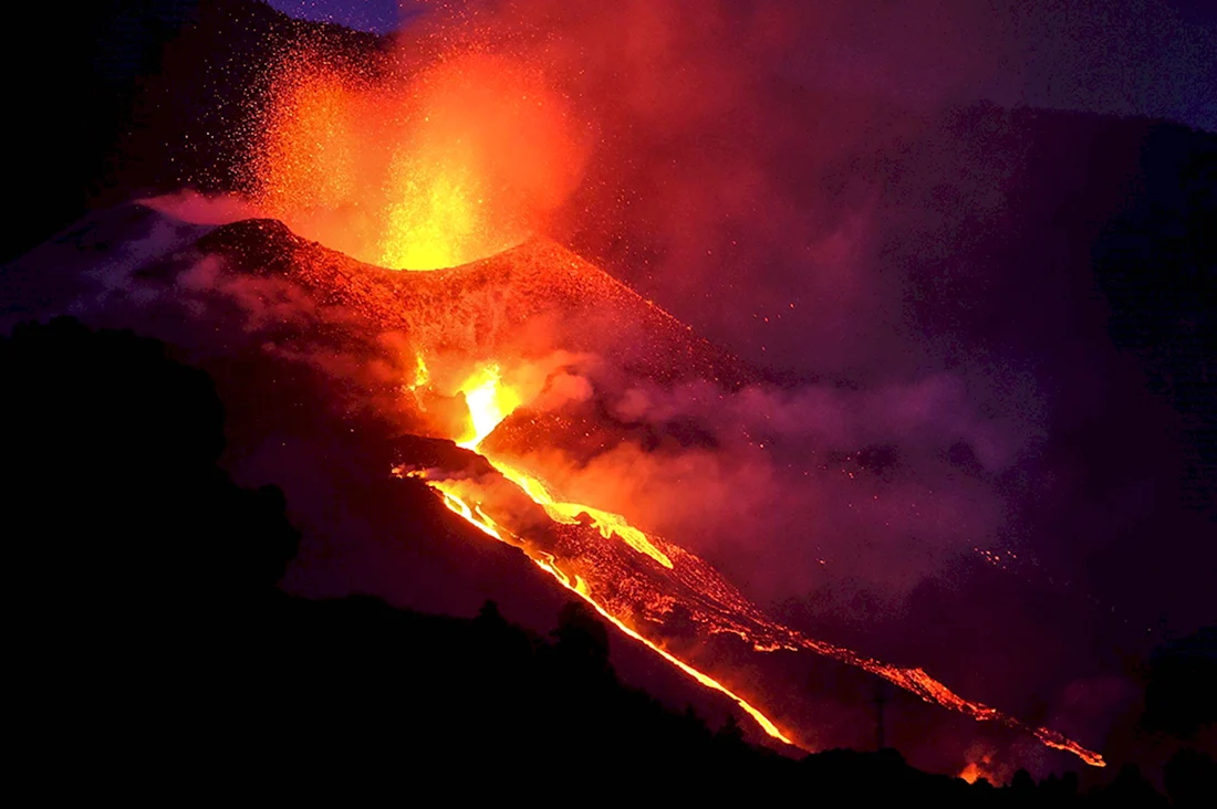 Ла Пальма Испания вулкан. Открытка, картинка с поздравлением, с праздником