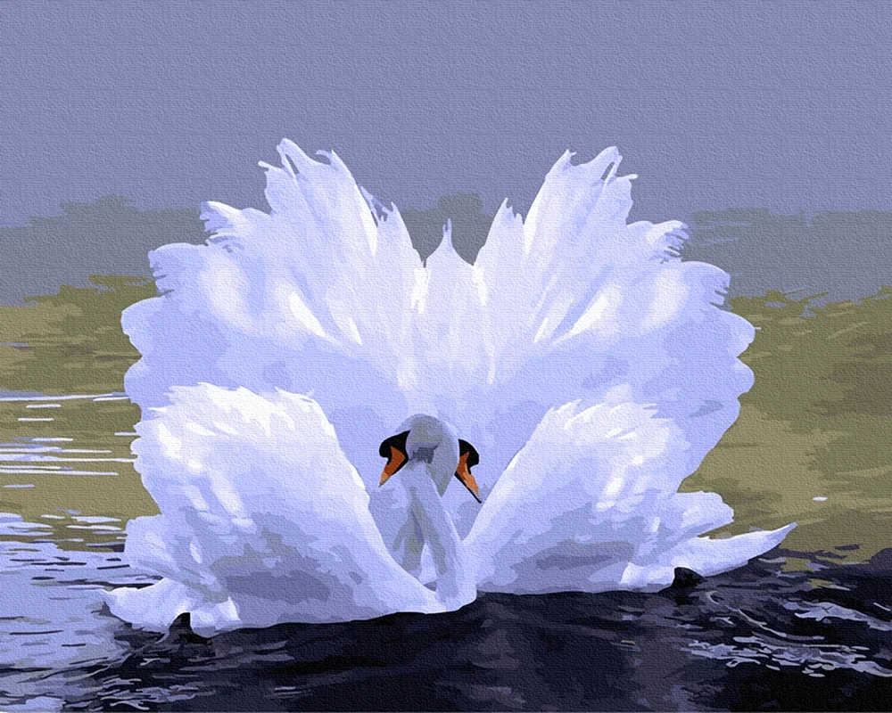 Лебеди открытка