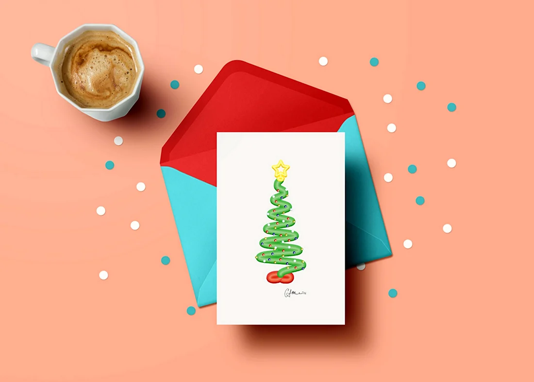 Мокапы для рождественских открыток. Открытка для мужчины