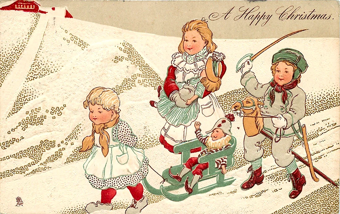 Новогодние открытки 1920 года открытка