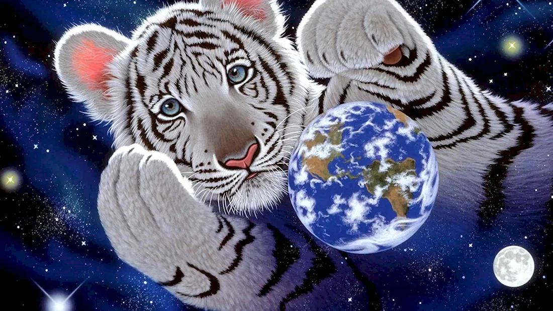 Новый год 2022 год тигра открытка