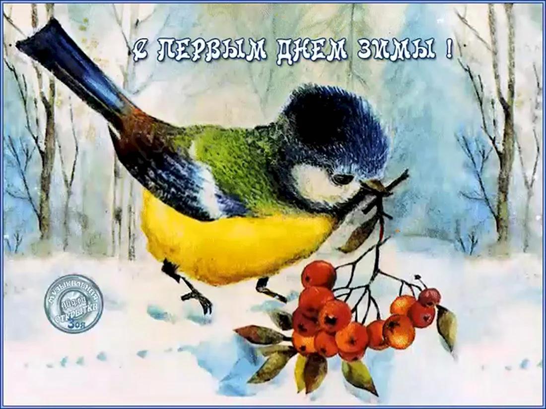 Открытки с первым днем зимы открытка
