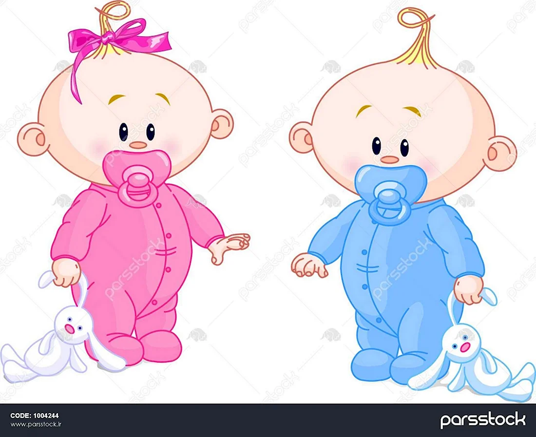 Открытки с рождением двойни. Открытка для детей
