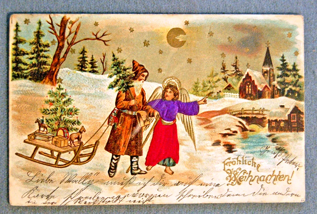 Первая Рождественская открытка в России Федора Беренштам открытка