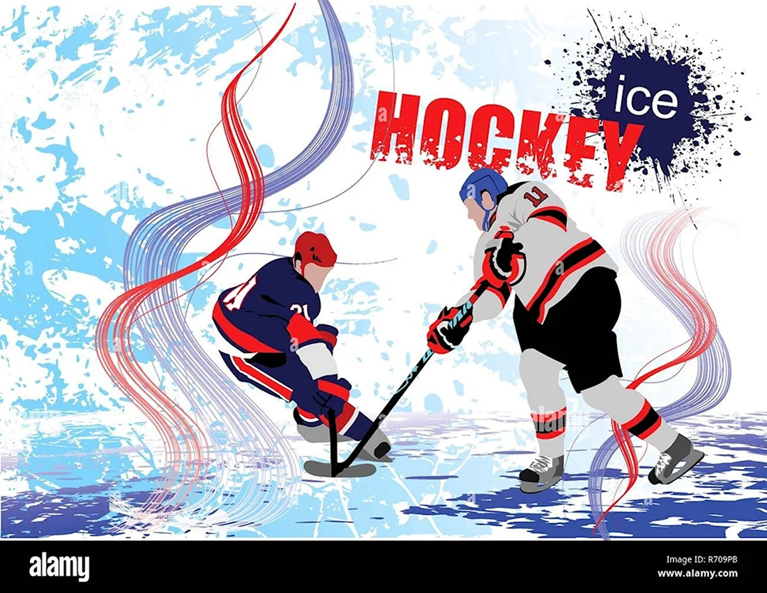 Плакат хоккеисту. Открытка, картинка с поздравлением, с праздником
