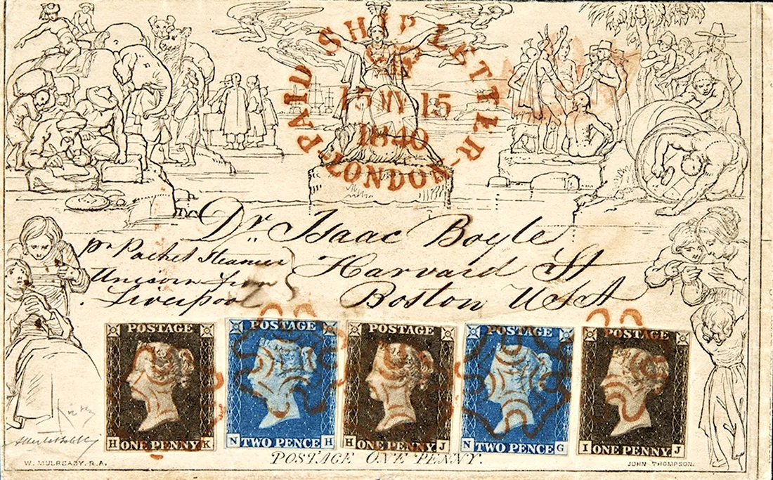 Почтовые марки 19 века Англия открытка