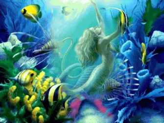 Подводное царство русалок. Открытка, картинка с поздравлением, с праздником