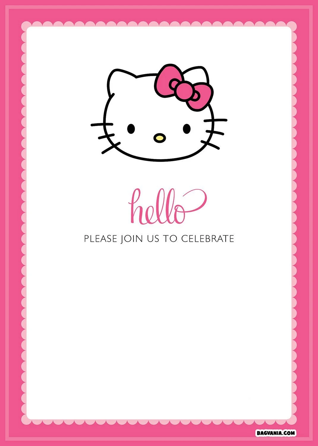 Приглашение на день рождения hello Kitty открытка