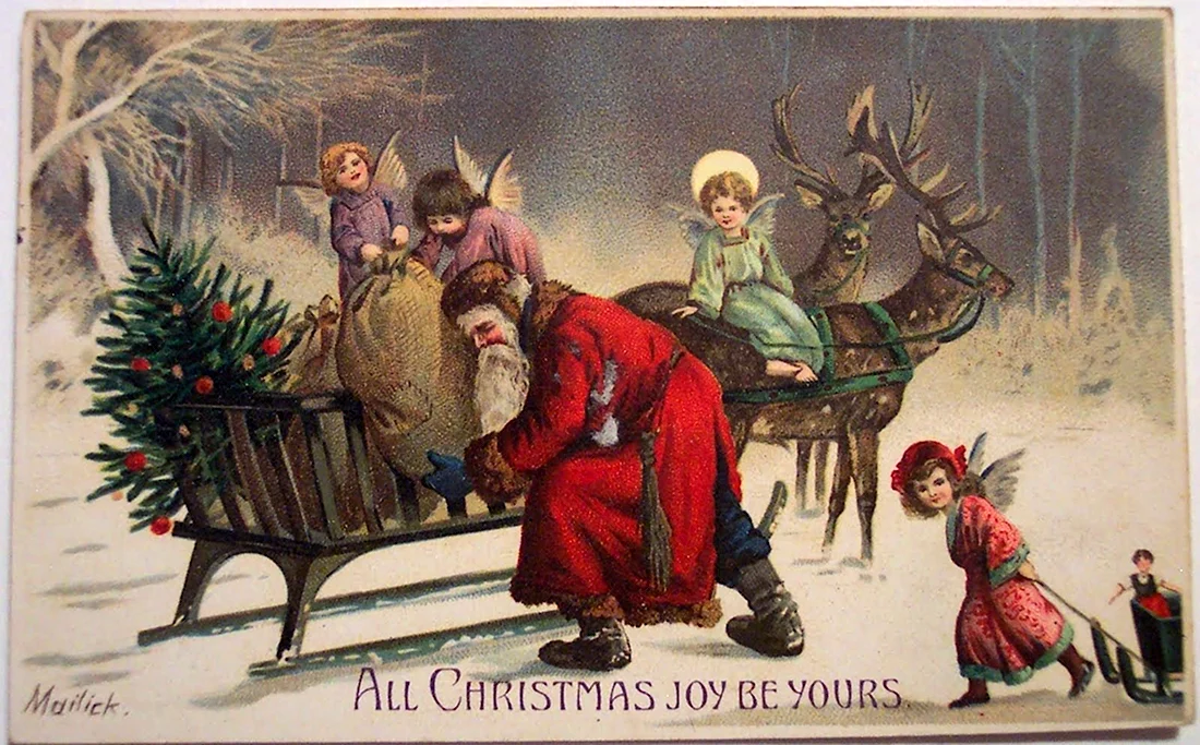 Ретро открытки с новым годом и Рождеством открытка
