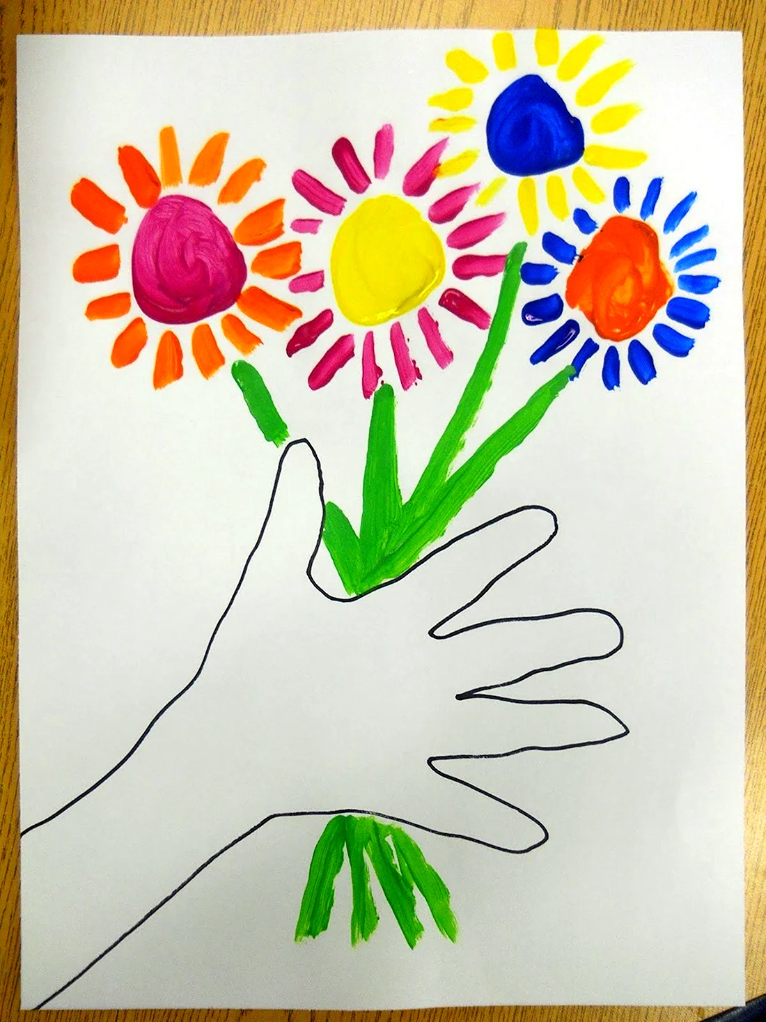 Рисование цветы для мамы открытка