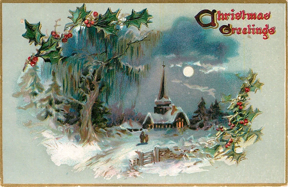 Рождественская открытка на французском открытка