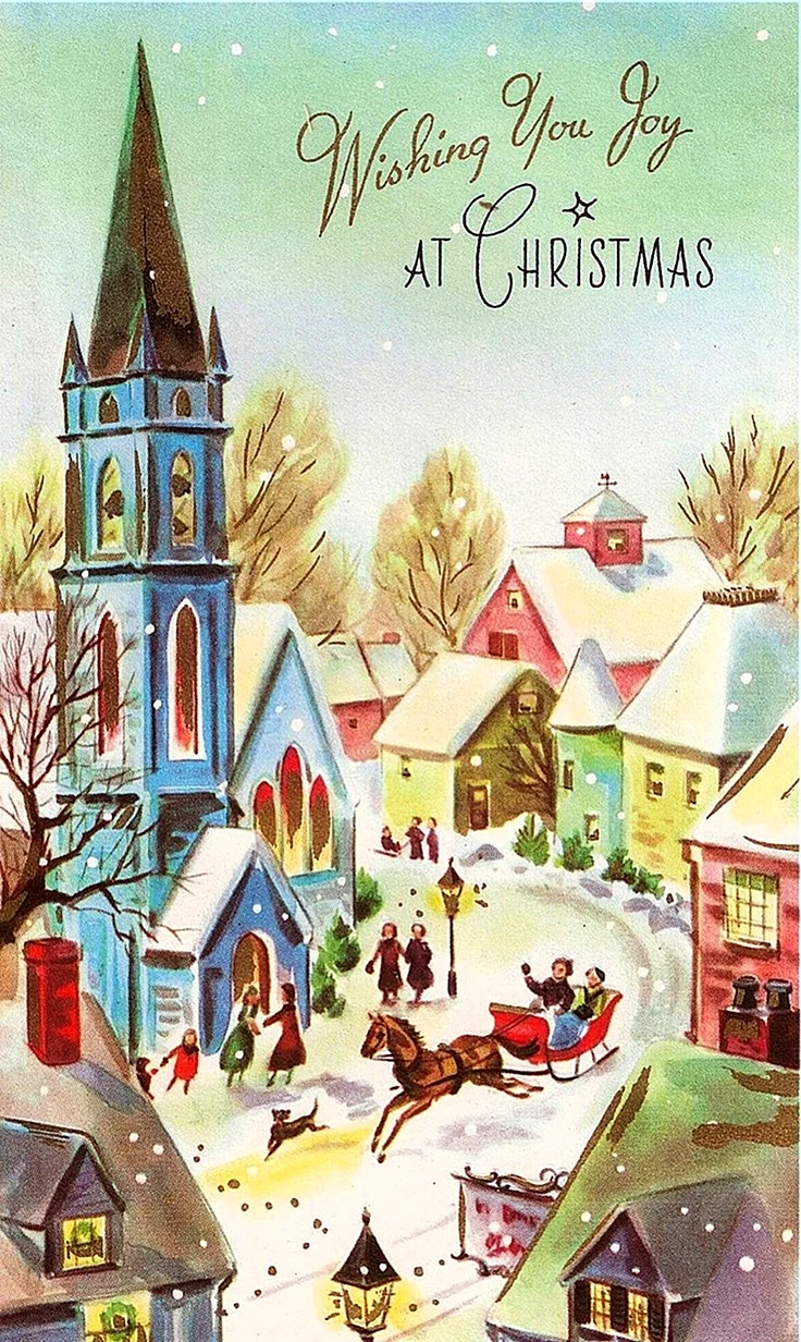 Рождественская открытка современная открытка