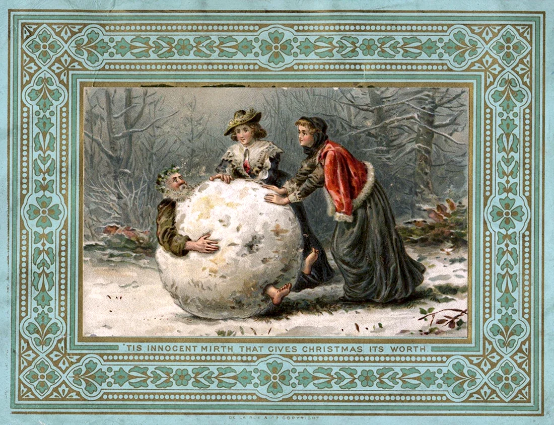 Рождественская открытка викторианской эпохи. Открытка для мужчины
