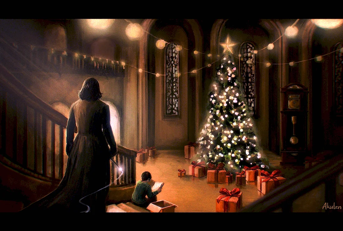 Рождество Гарри Поттер Северус открытка