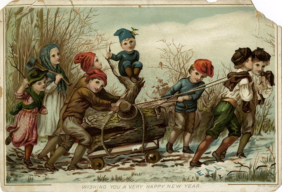 Рождество Викторианская Англия открытка