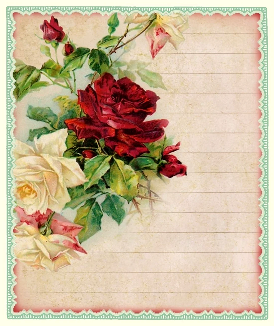 Розы Скрапбукинг открытка