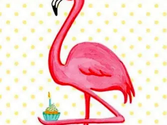 С днем рождения Фламинго. Открытка, картинка с поздравлением, с праздником