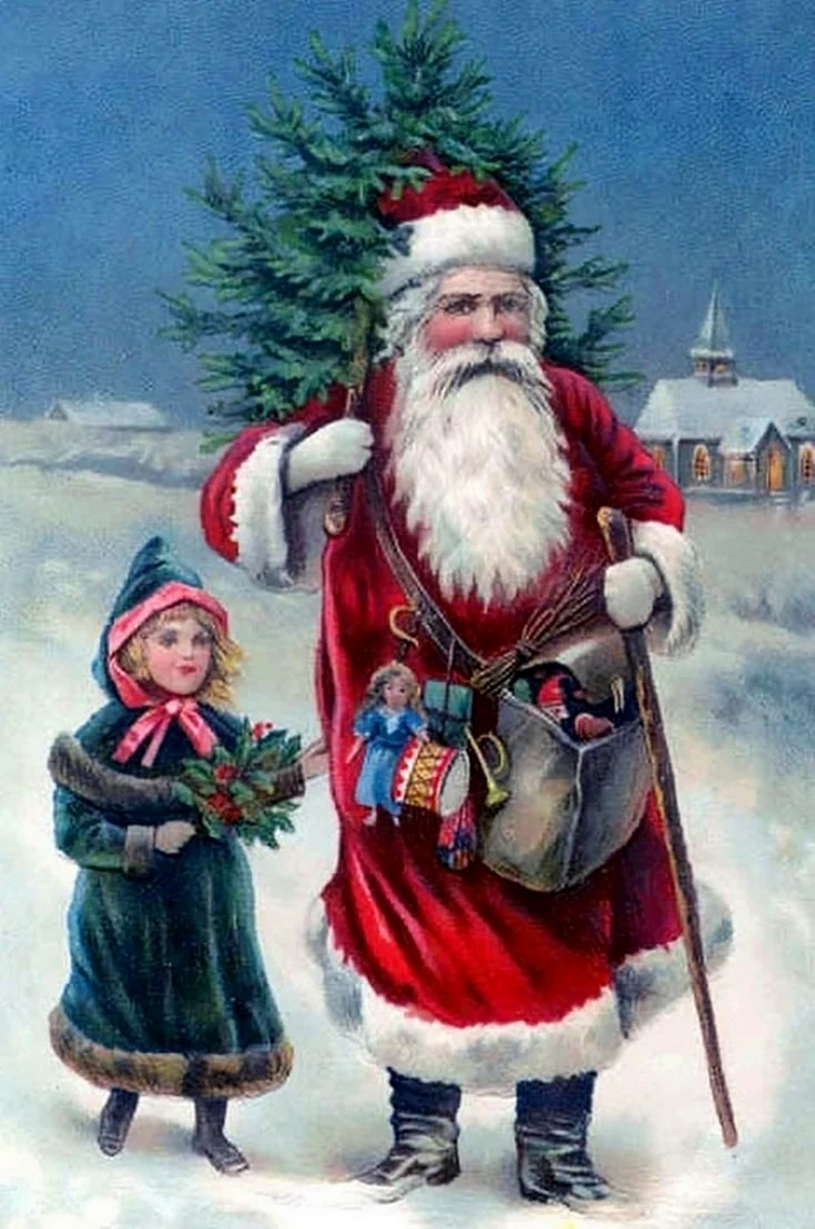 Санта Клаус 19 век открытка