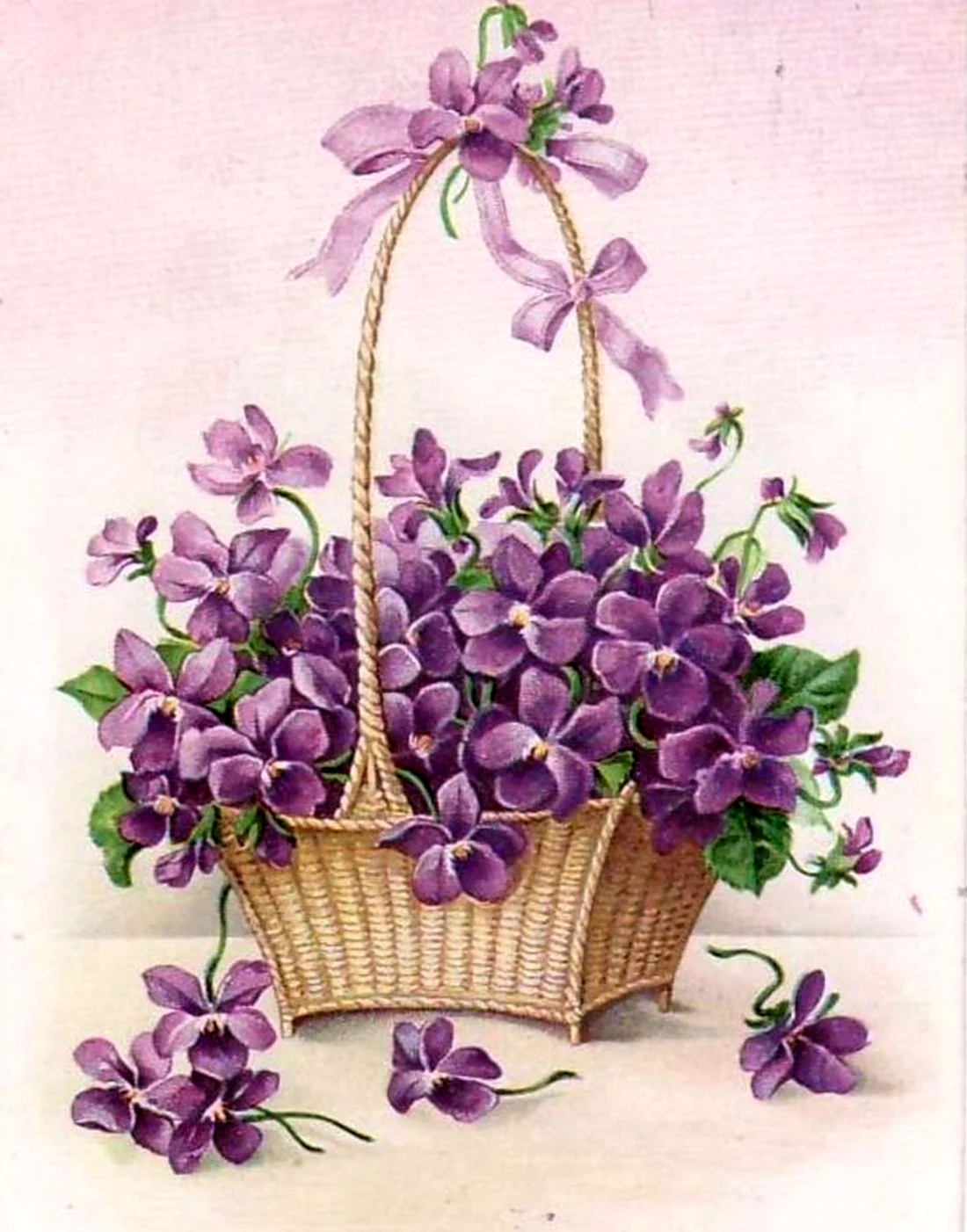 Сиреневые цветы для декупажа открытка