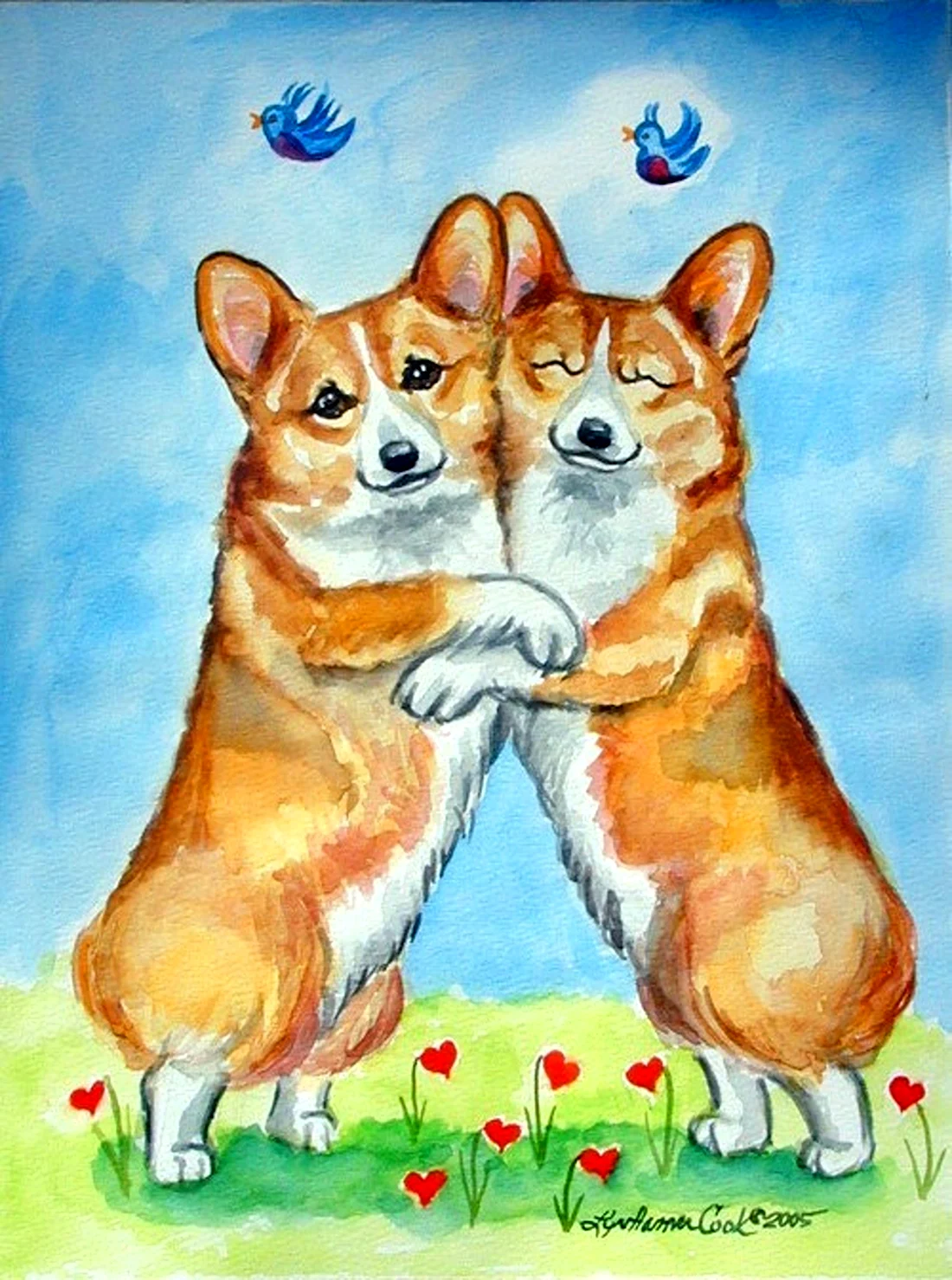 Собака рисунок открытка