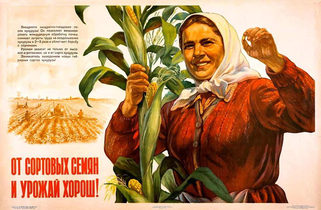 Советские плакаты урожай открытка