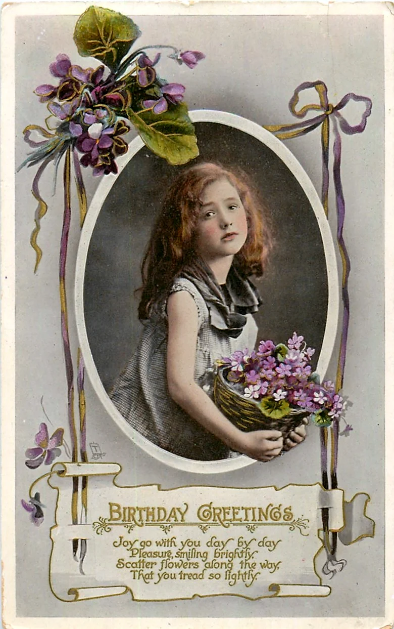 Старинные открытки с днем рождения открытка