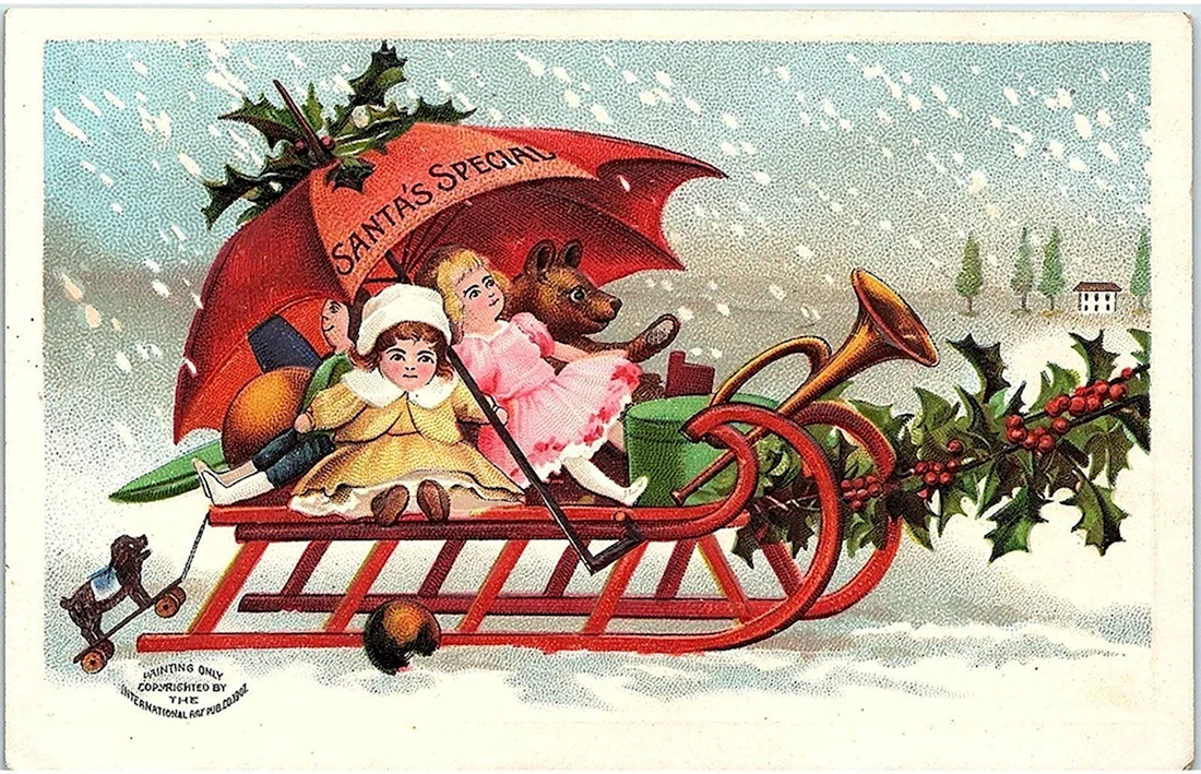 Старинные открытки с новым годом и Рождеством. Открытка для мужчины