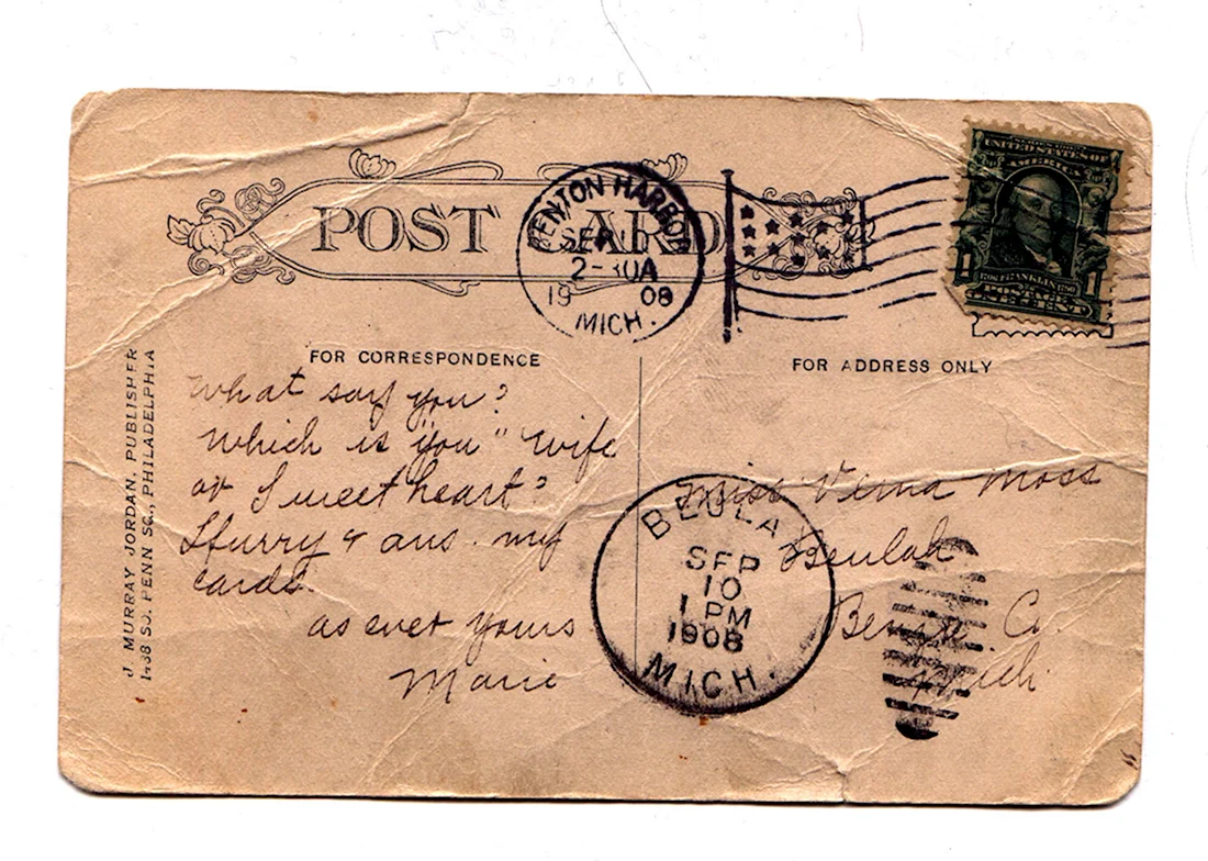Старинный конверт открытка