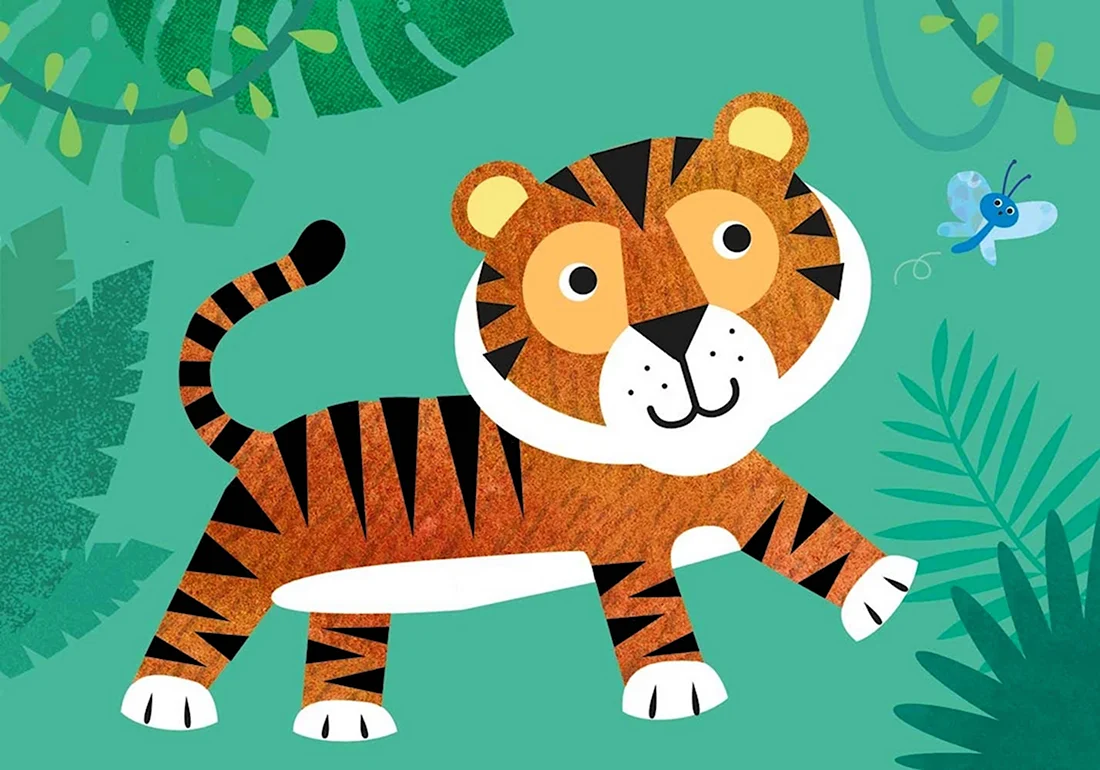 Стилизованный тигр открытка