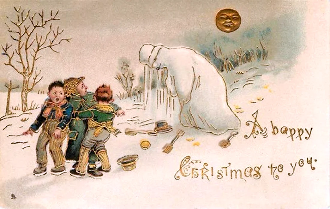 Странные Рождественские открытки викторианской эпохи. Открытка для мужчины