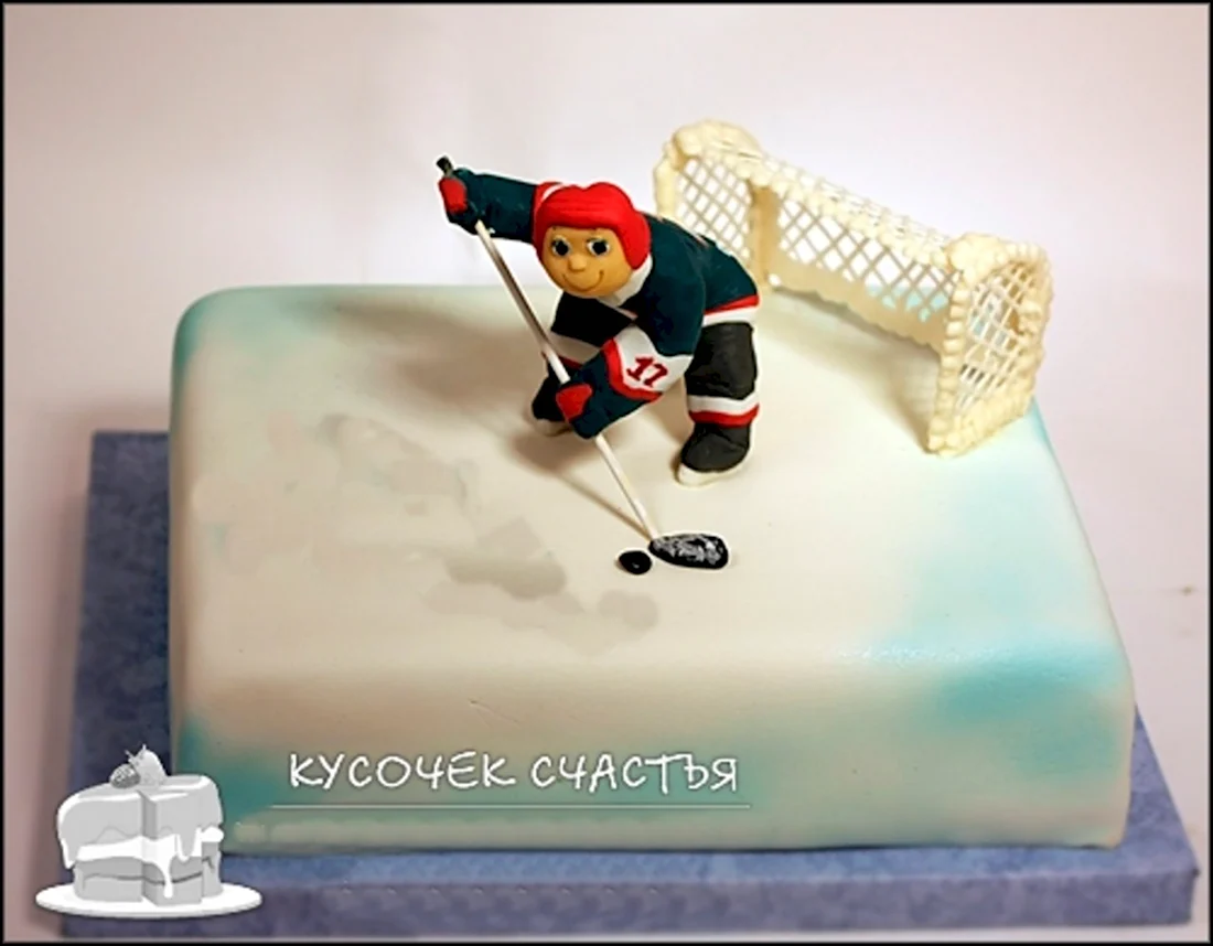 Торт хоккей для мальчика открытка