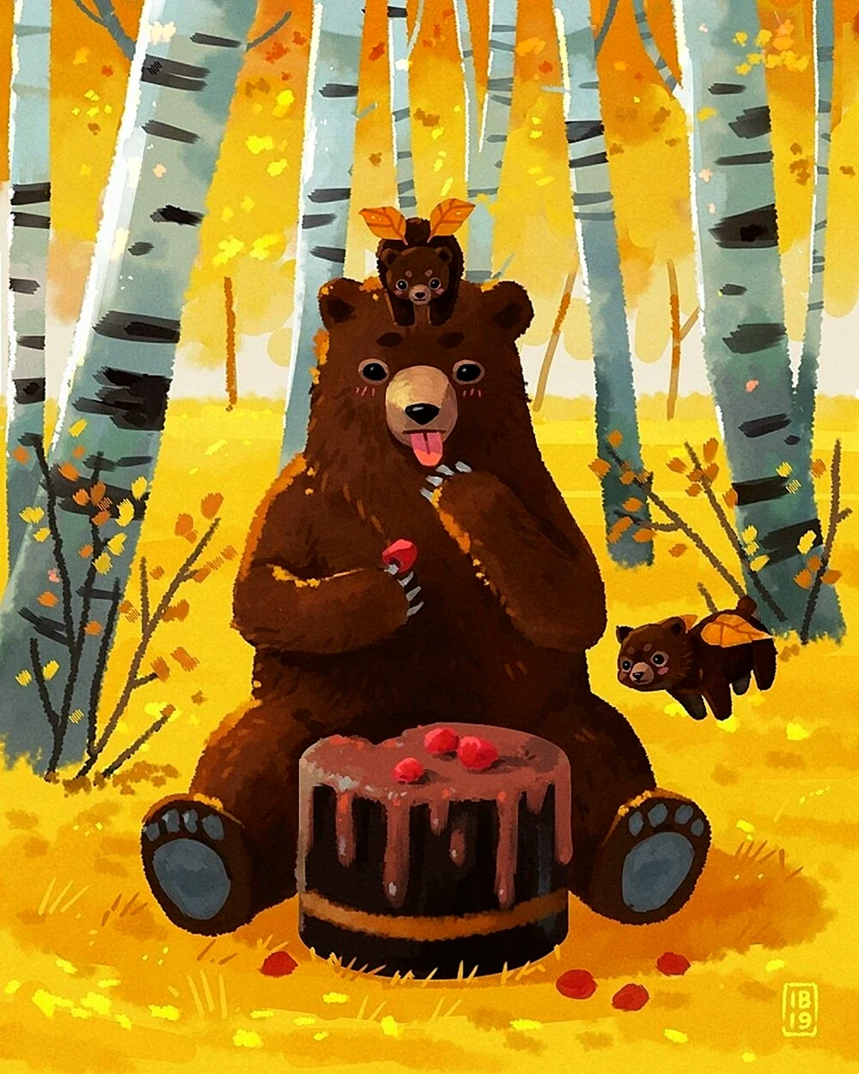 Торт «медведь». Открытка для мужчины