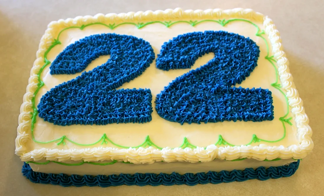 Торт на день рождения 22 года. Открытка для женщины