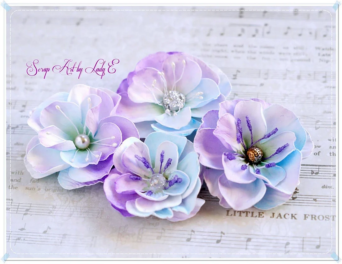 Цветы из фоамирана для скрапбукинга открытка
